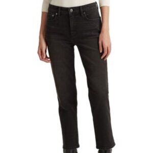 NEW Lauren Ralph Lauren Women's 4 High-Rise Straight Ankle Jeans Empire Wash